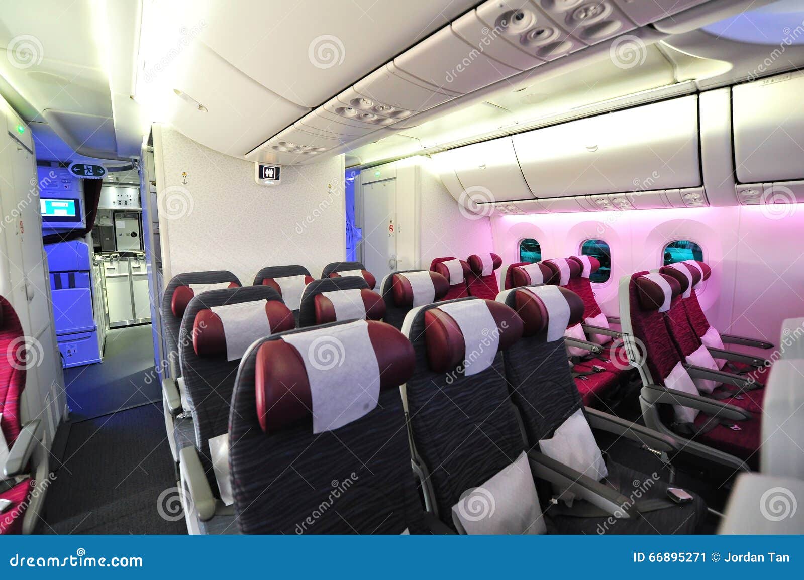 Spacious And Comfortable Economy Class Cabin Of Qatar