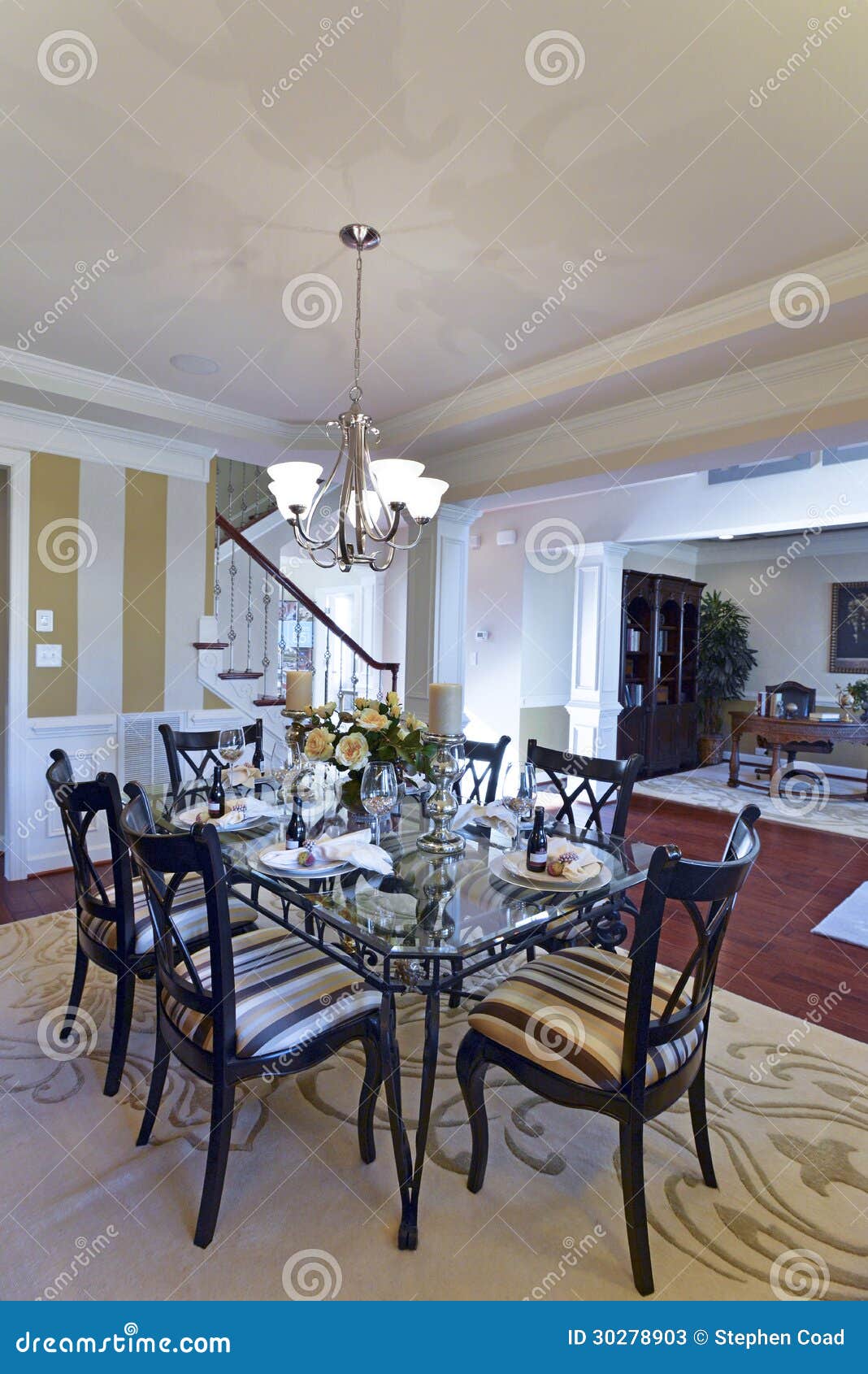 Spacious Country Dinning Room Stock Image Image of table, kitchen
