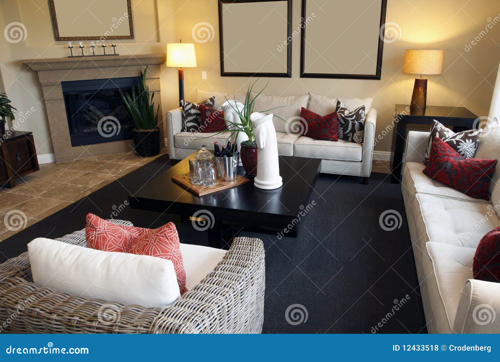 Spacious living room stock photo. Image of decor, mansion - 12433518