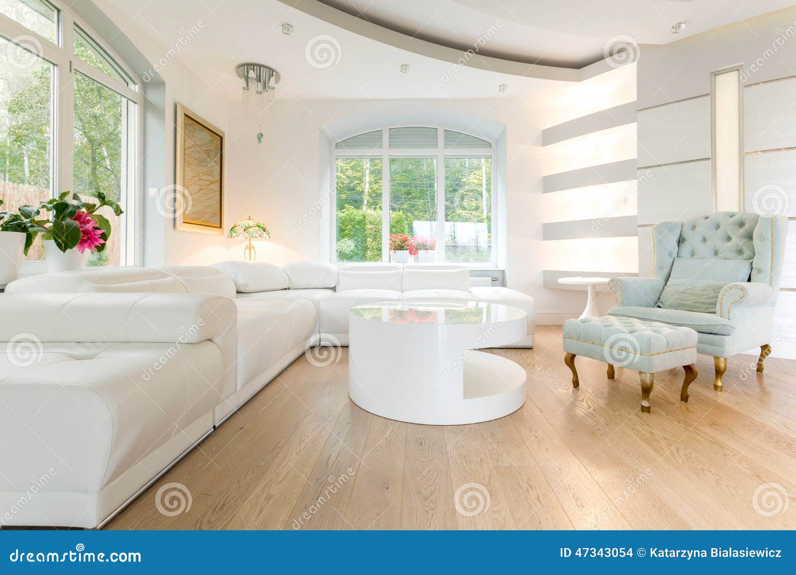 Spacious Living Room Stock Photo Image Of Glass Hall 47343054