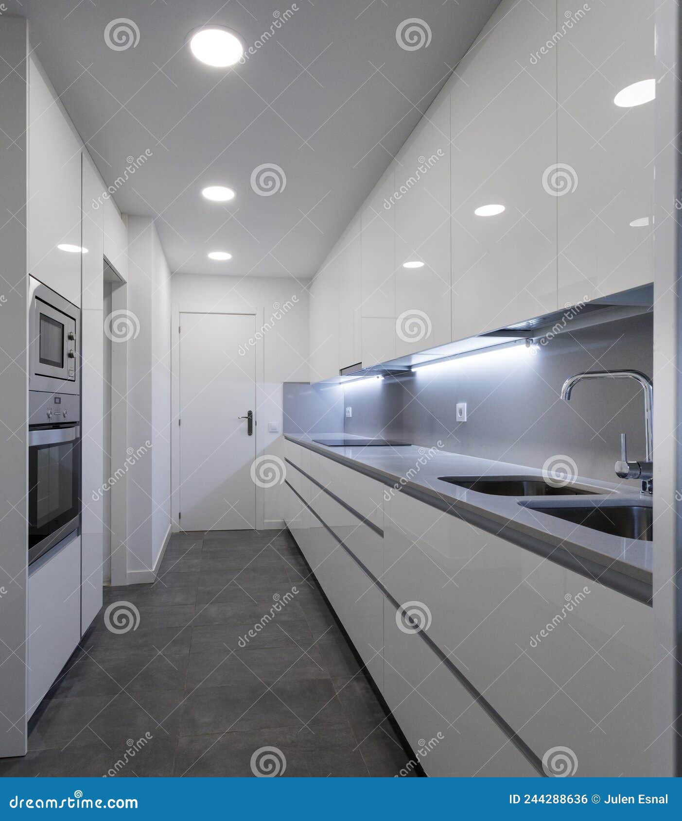 spacious new kitchen in white