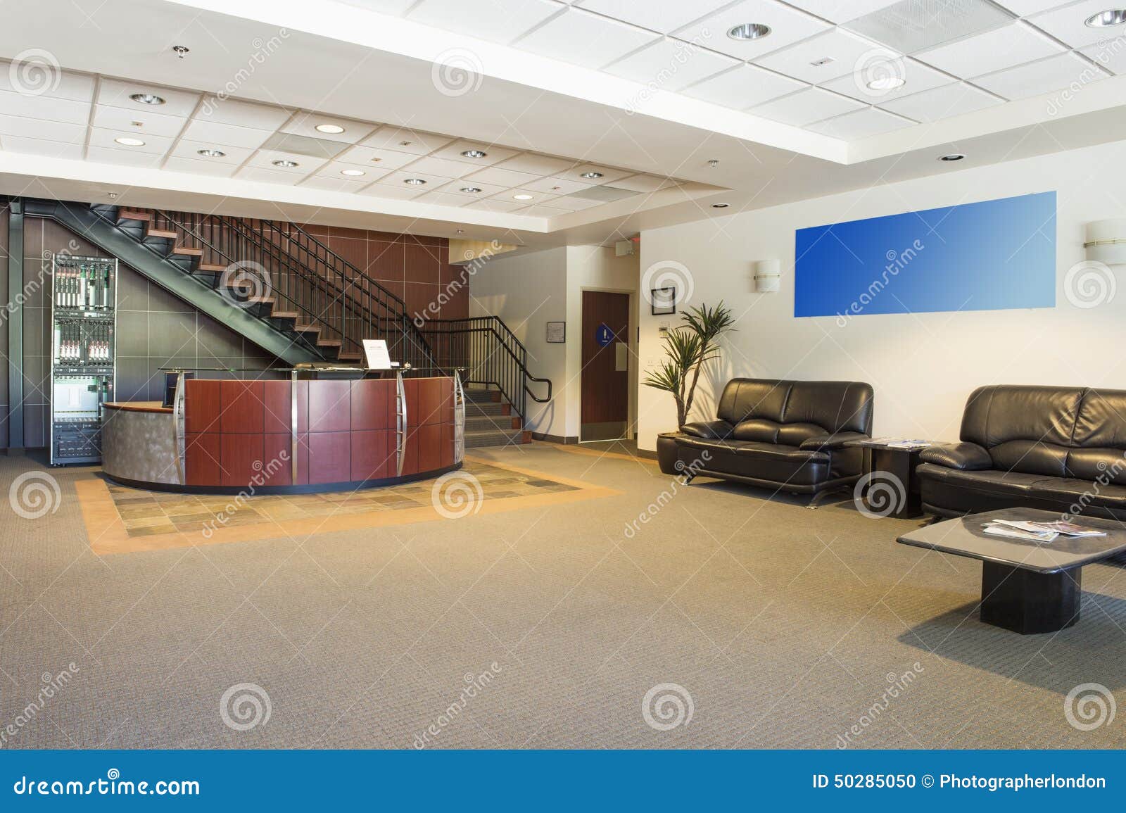 spacious office lobby