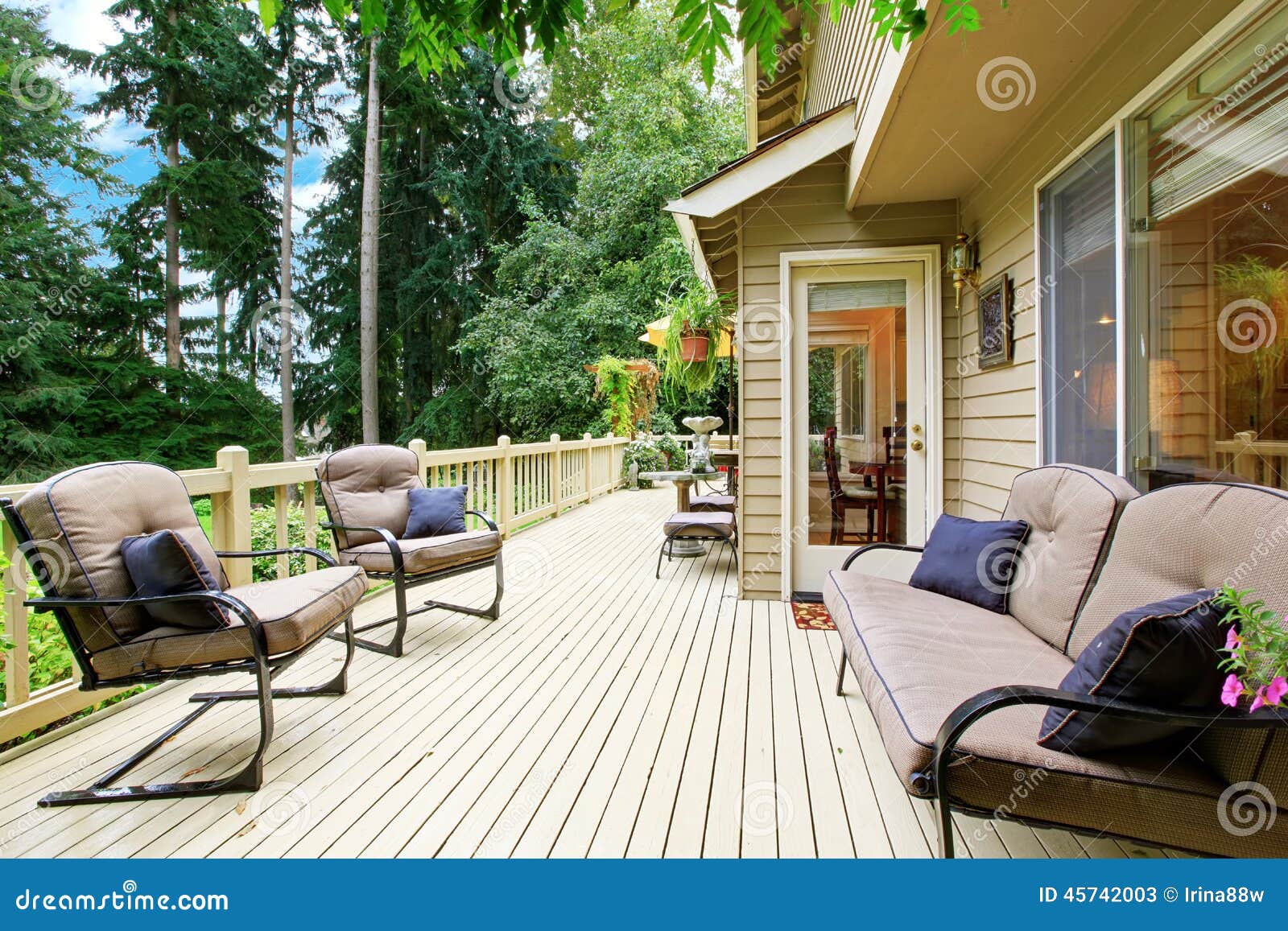 Spacious Walkout Deck with Sitting Area Stock Image Image of estate