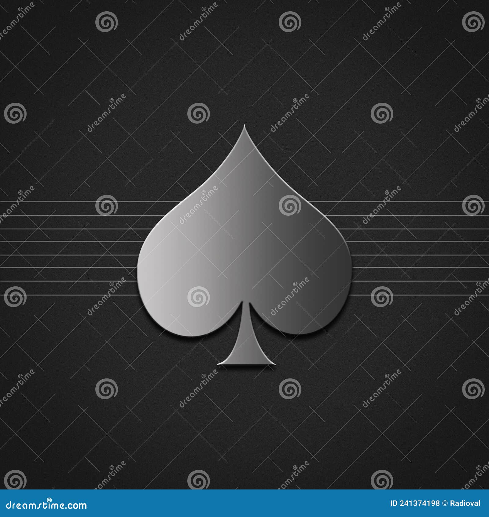 Spades, Card Suit on a Dark Gray Background. Gambling Concept Stock ...