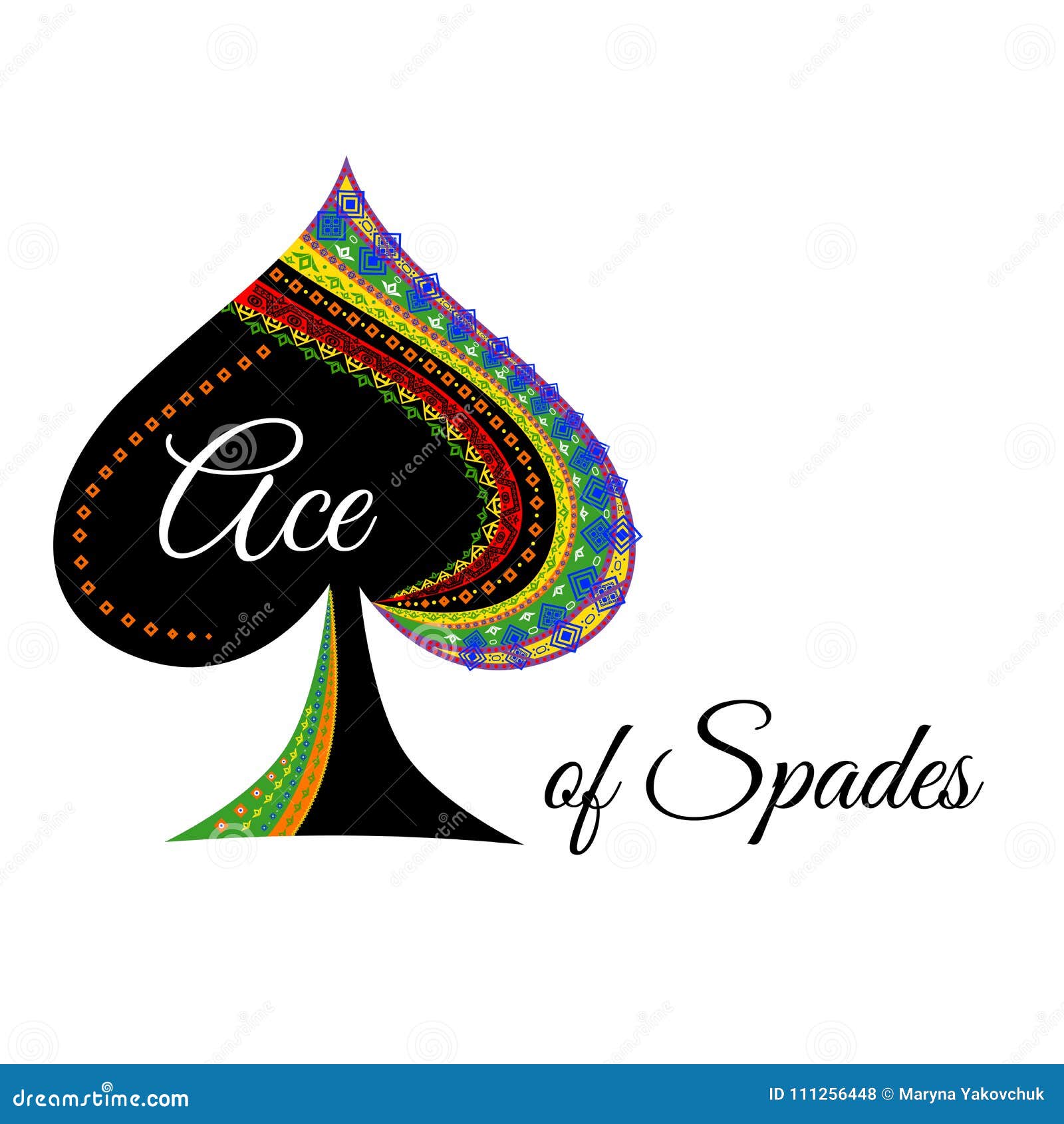 The spades logo stock vector. Illustration of rainbow 111256448