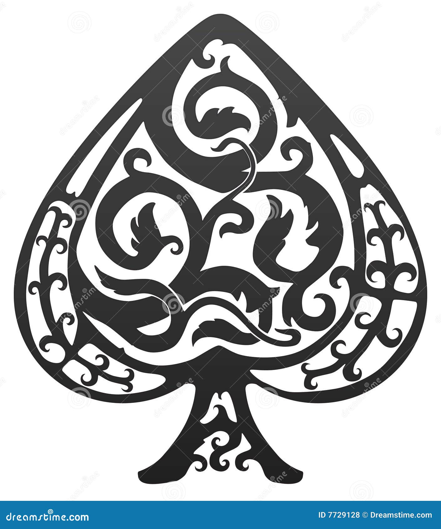 Spades suit stock illustration. Illustration of card, poker 7729128