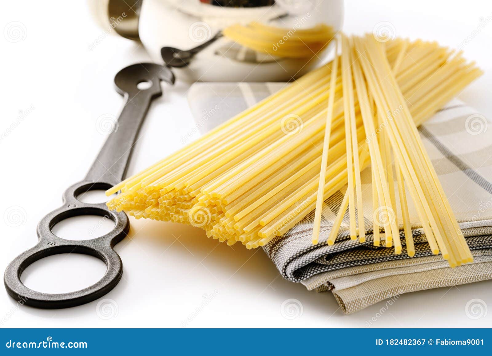 Spaghetti Alla Chitarra, Guitar Pasta, Square Spaghetti Stock Image
