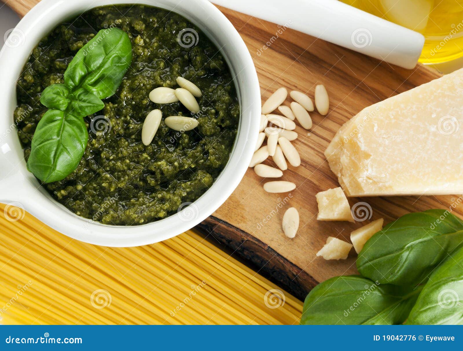 Spaghetti Alla Genovese Ingredients Stock Photo Image of cheese