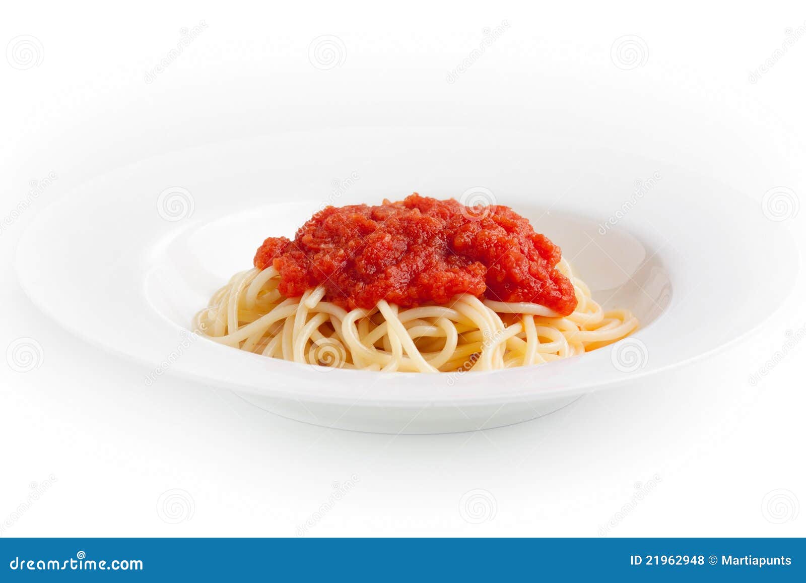 Spaghetti Avec La Sauce Tomate Photo stock Image du fermer, repas 21962948