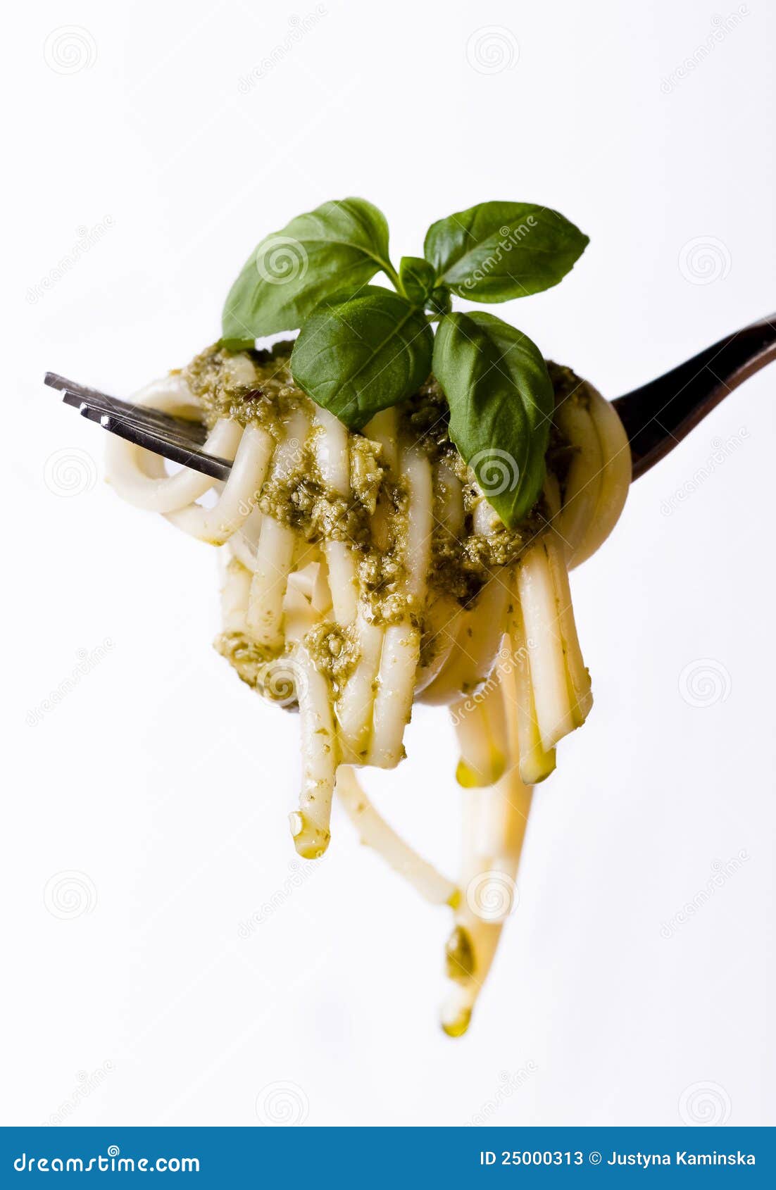 Spaghetti with Basil Leaves Stock Image Image of meal, cooking 25000313