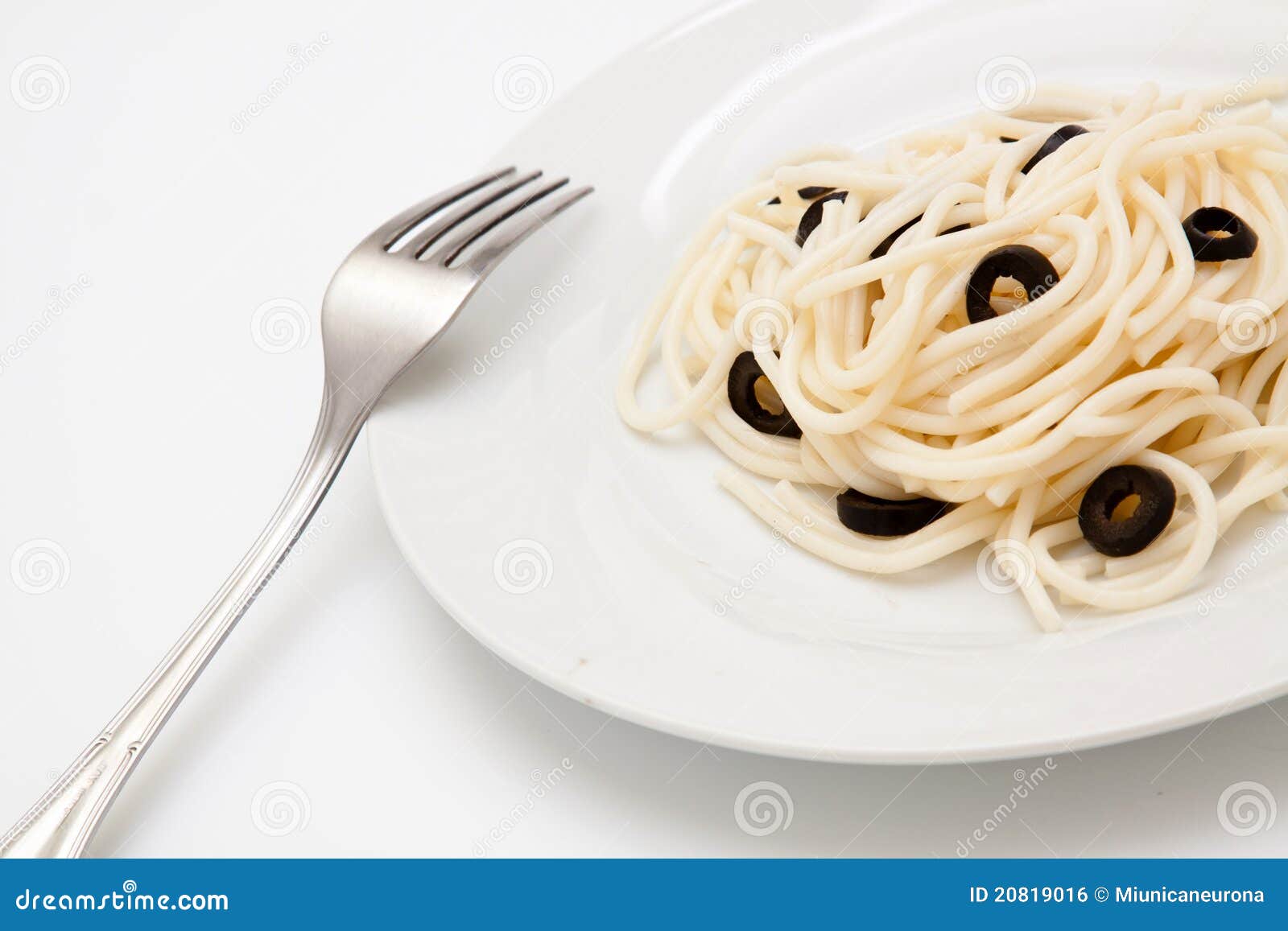 Spaghetti with Black Olives Stock Photo Image of background, italy