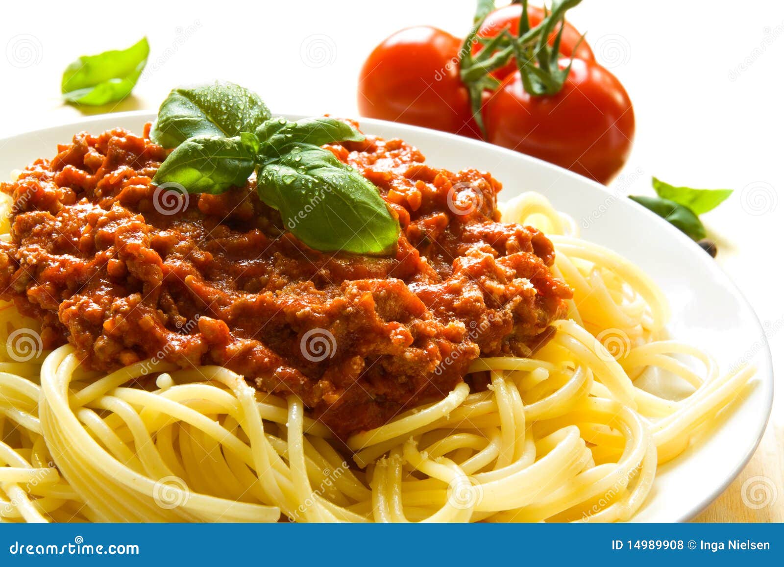 Spaghetti bolognese stock photo. Image of italian, herbs 14989908