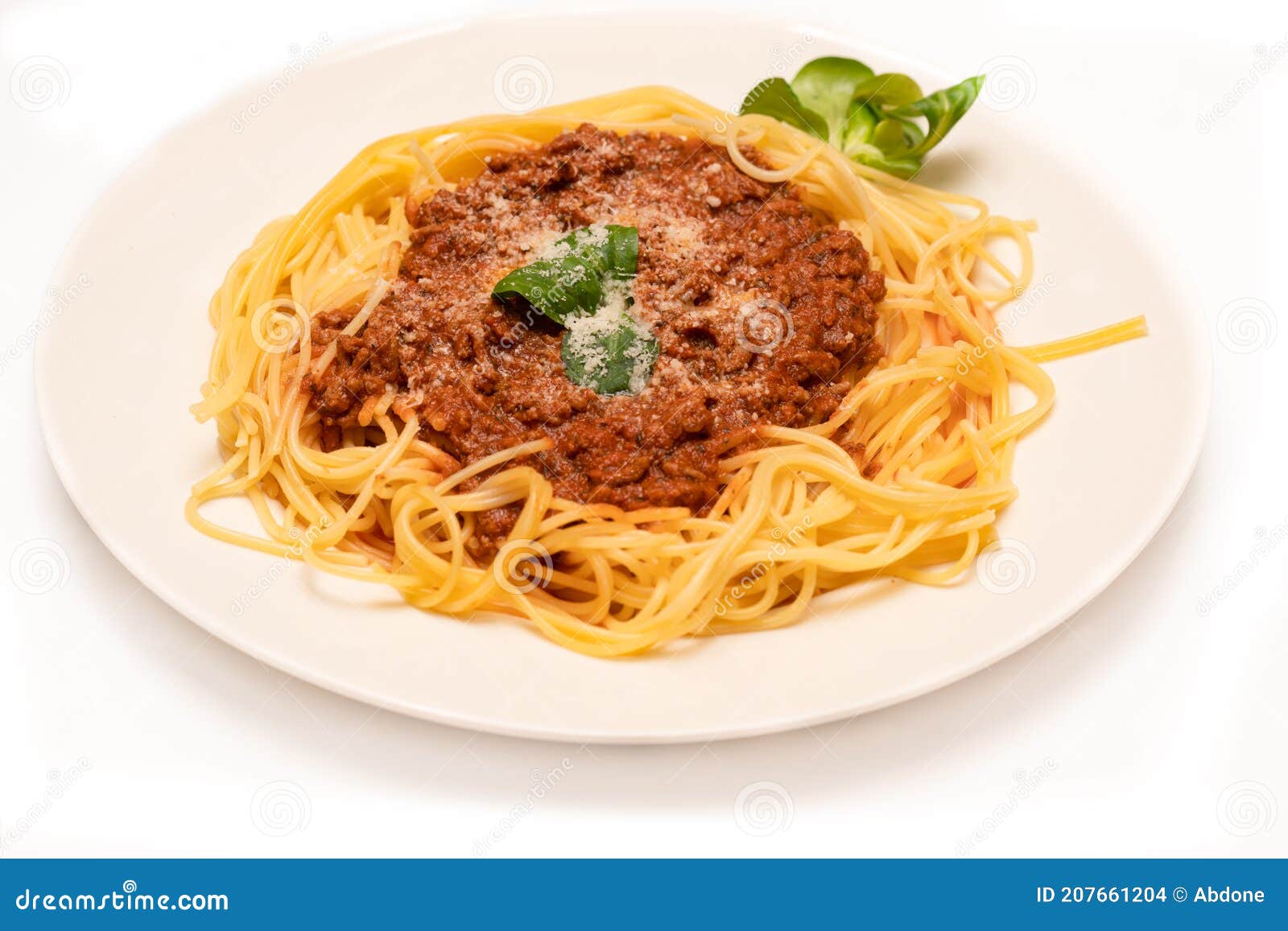 Spaghetti with Bolognese Sauce, Grated Parmesan Stock Photo Image of