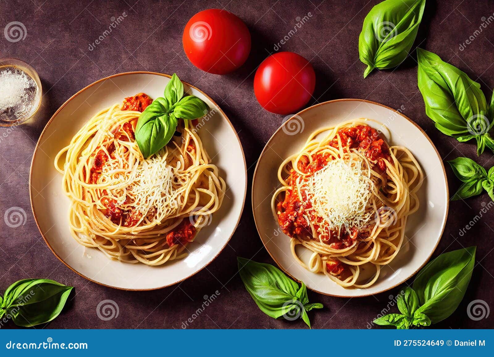 Spaghetti Bolognese with Tomato Sauce and Parmesan Stock Illustration