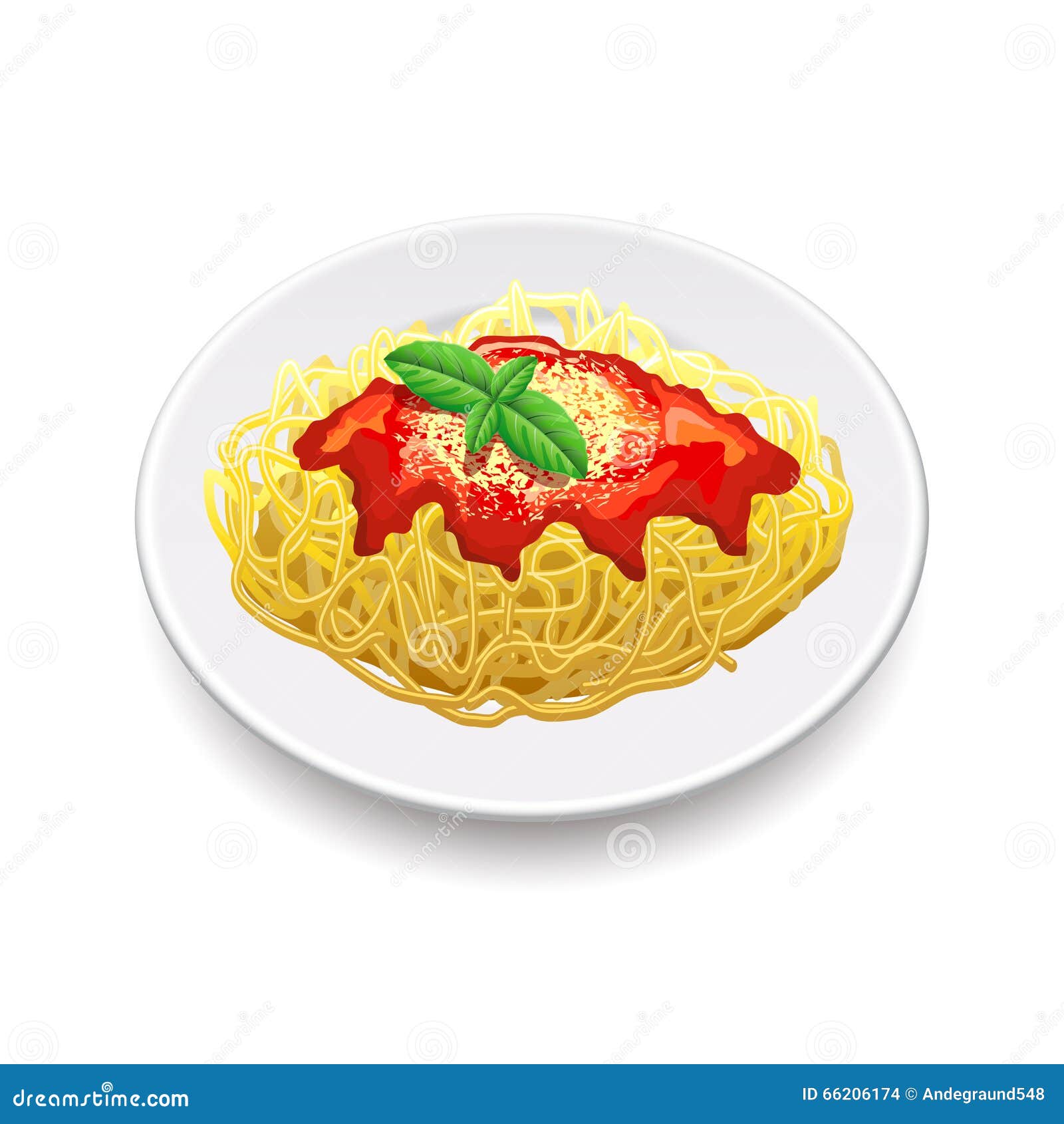 Spaghetti Bolognese on White Vector Stock Vector Illustration of noodles, icon 66206174