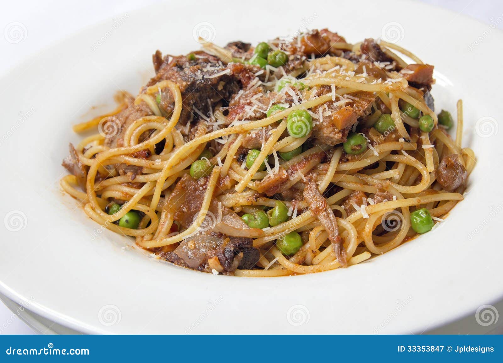 Spaghetti with Braised Lamb Stock Image Image of noodles, grated