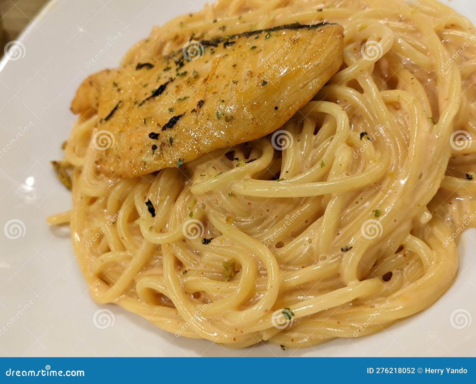 Spaghetti with Cheese Sauce and Tuna Fish Stock Photo Image of tuna