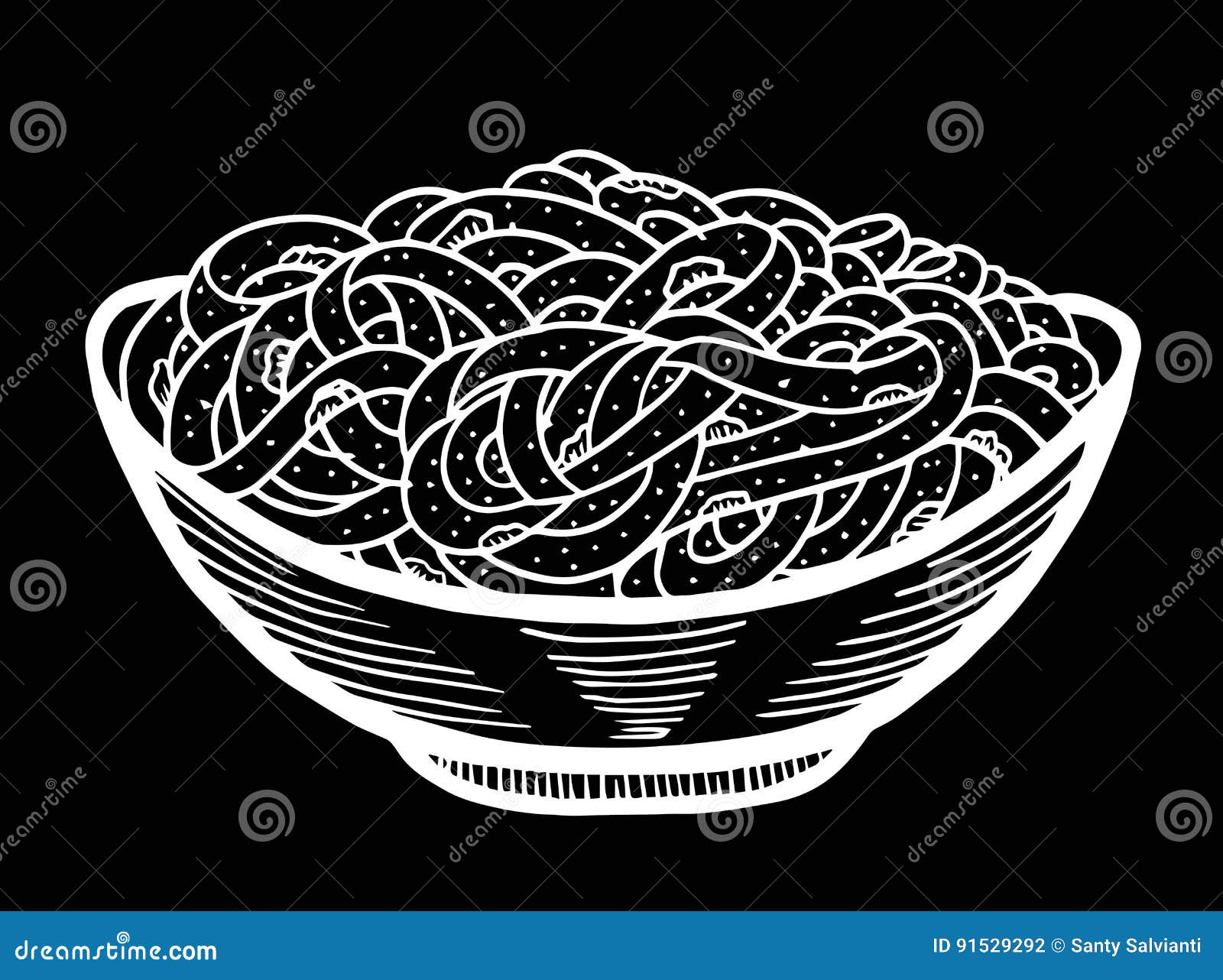Spaghetti Doodle, Hand Drawing Stock Vector Illustration of cuisine