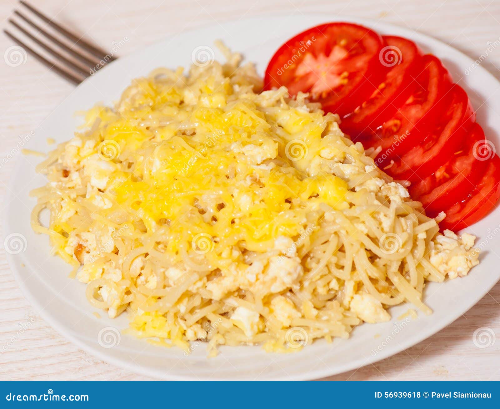 Spaghetti with Eggs and Cheese Stock Photo Image of culture, kitchen