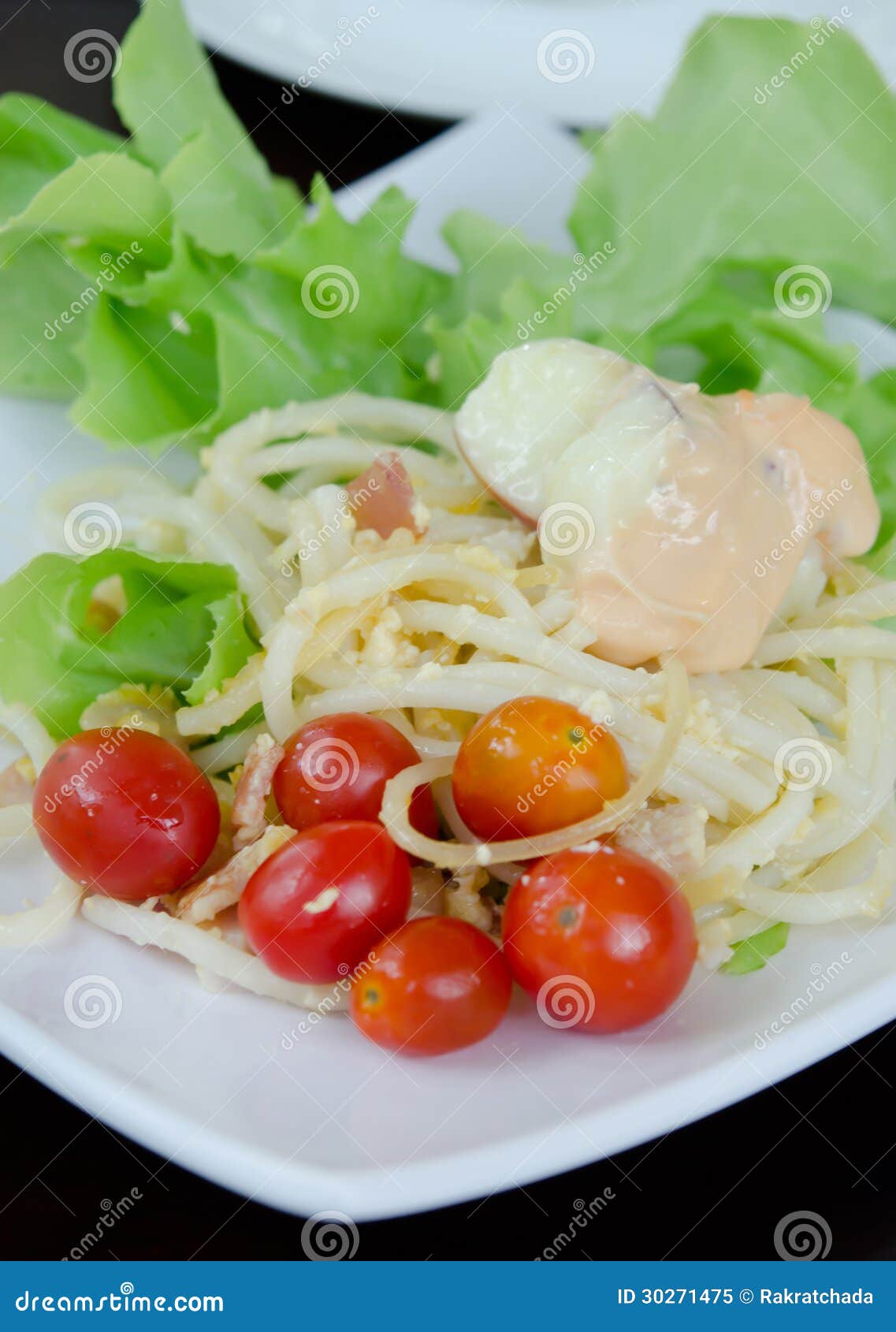 Spaghetti stock image. Image of tomato, green, cuisine 30271475