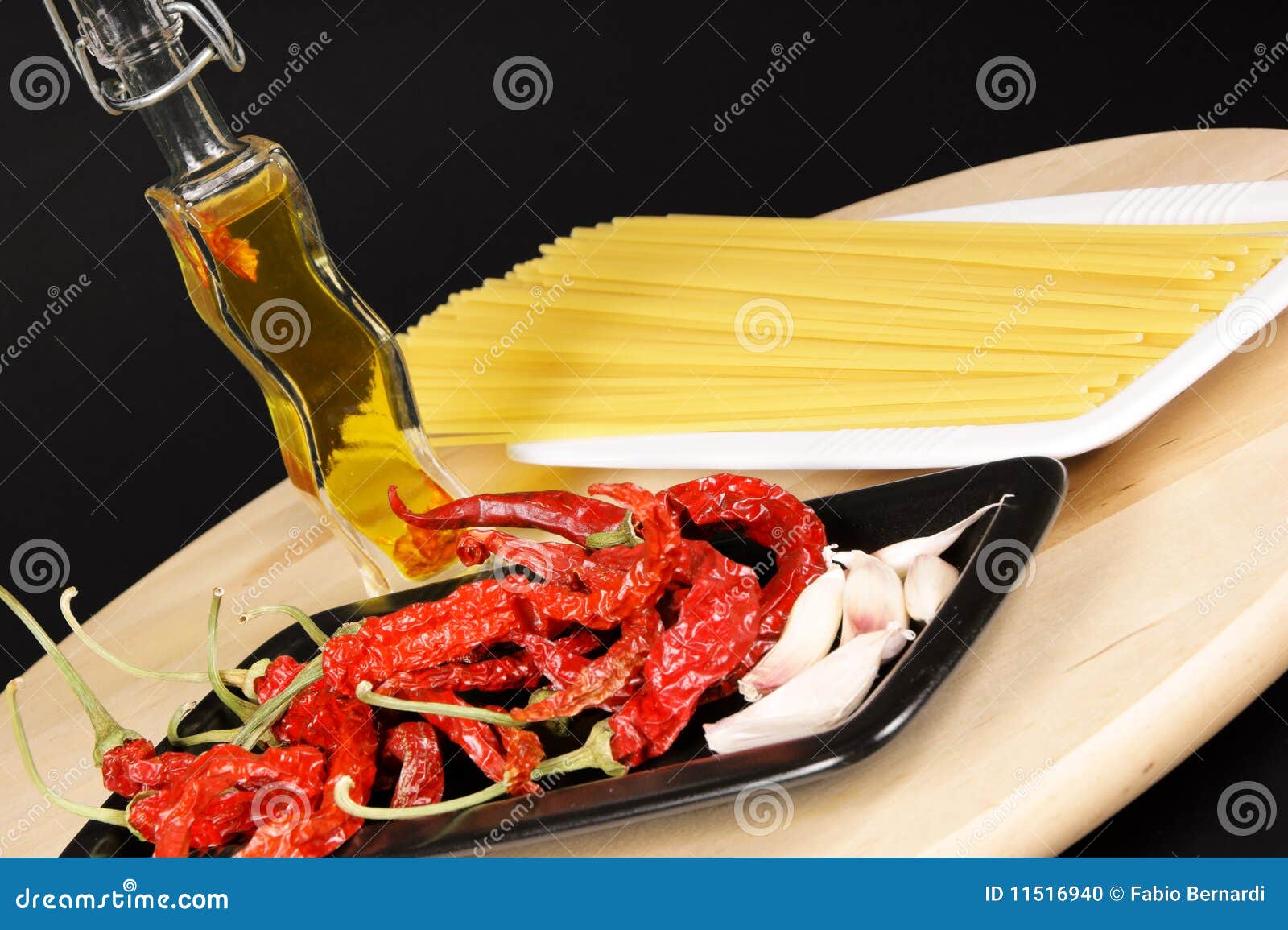 Spaghetti with Garlic, Oil and Chilli Stock Photo Image of semolina
