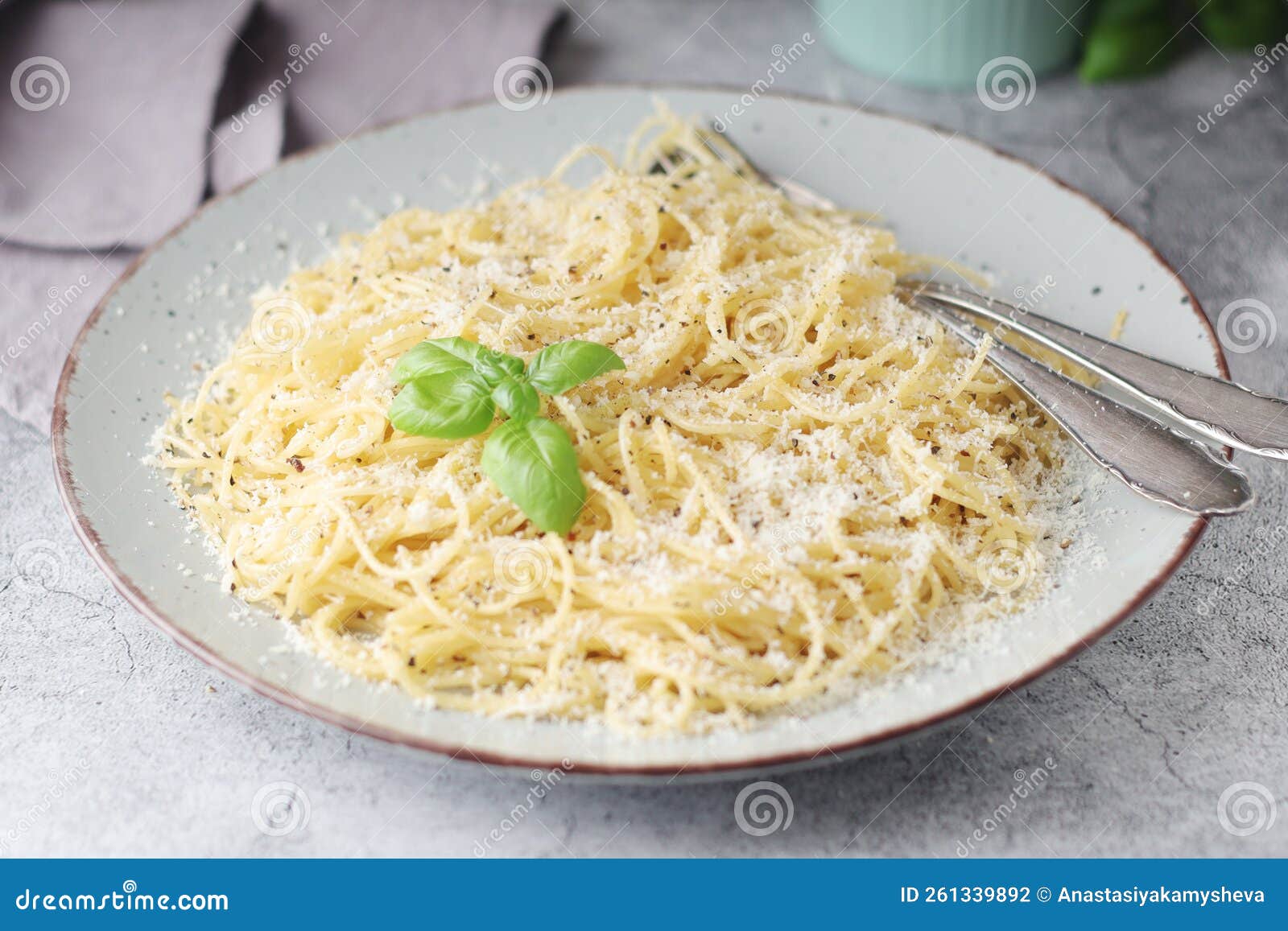 Spaghetti with Italian Cheese Pecorino Romano Stock Photo Image of