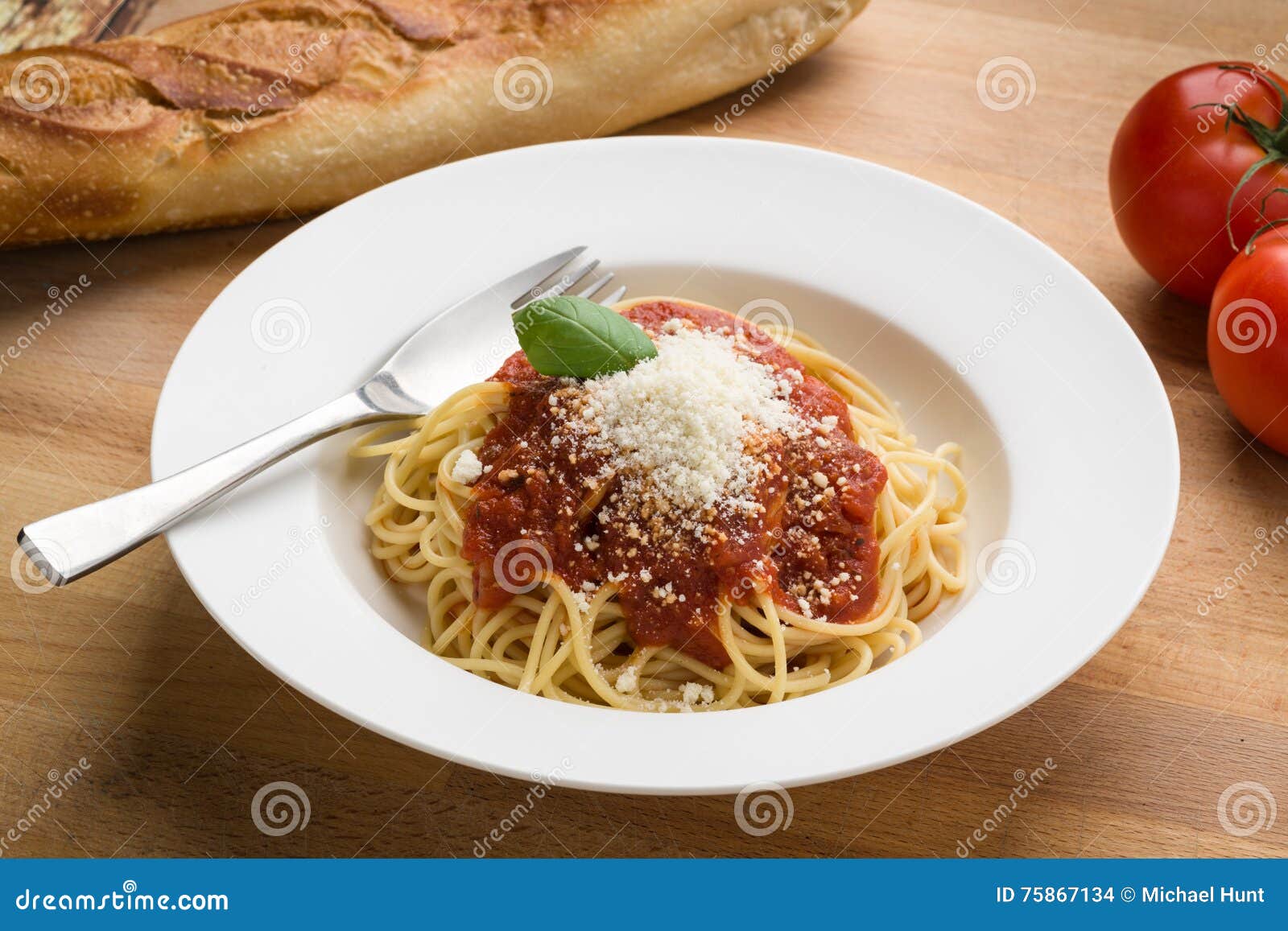 Spaghetti with Marinara in a White Bowl Stock Photo Image of dish