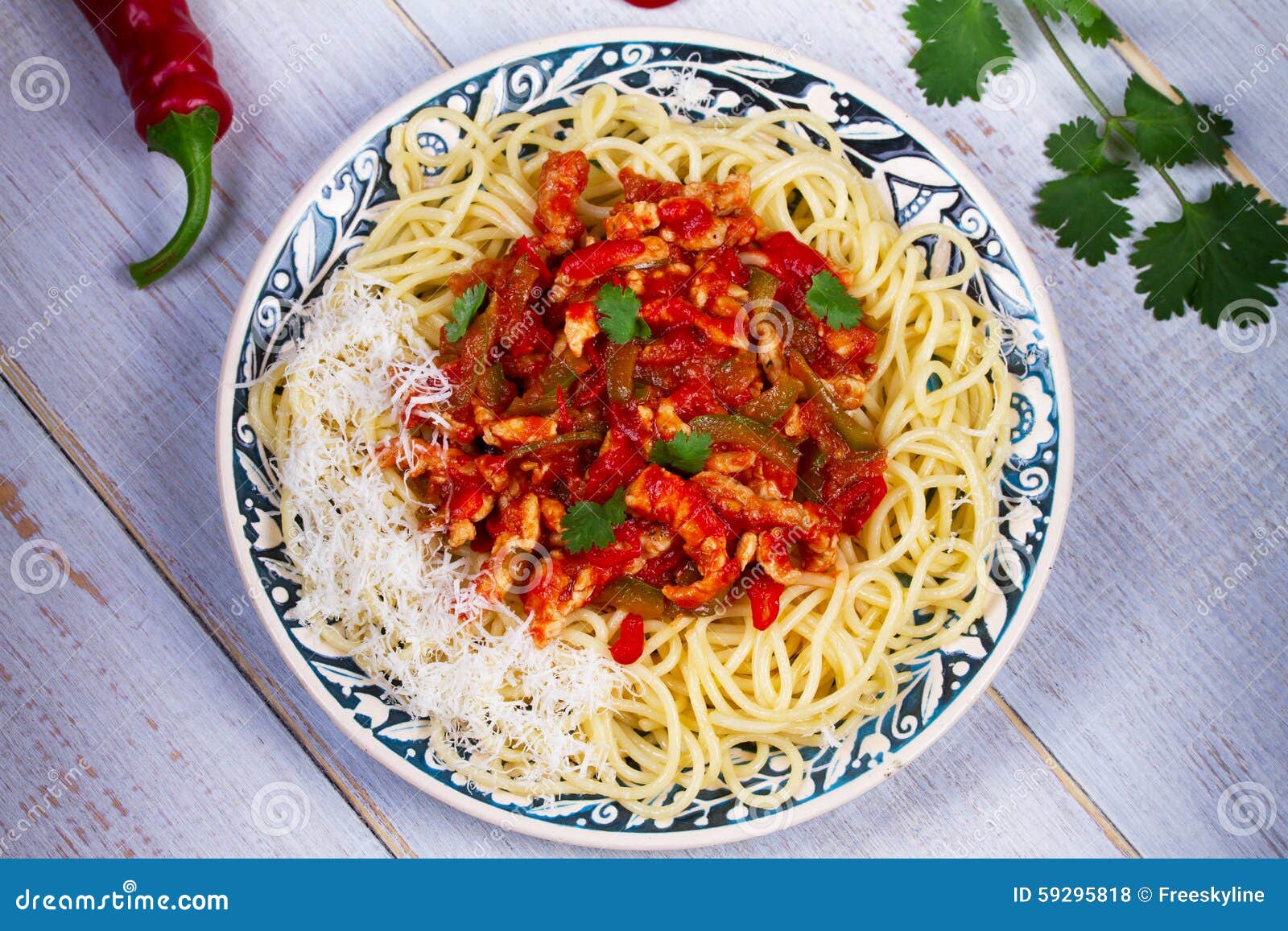 Spaghetti with Meat and Tomato Sauce. Stock Photo Image of meat, diet