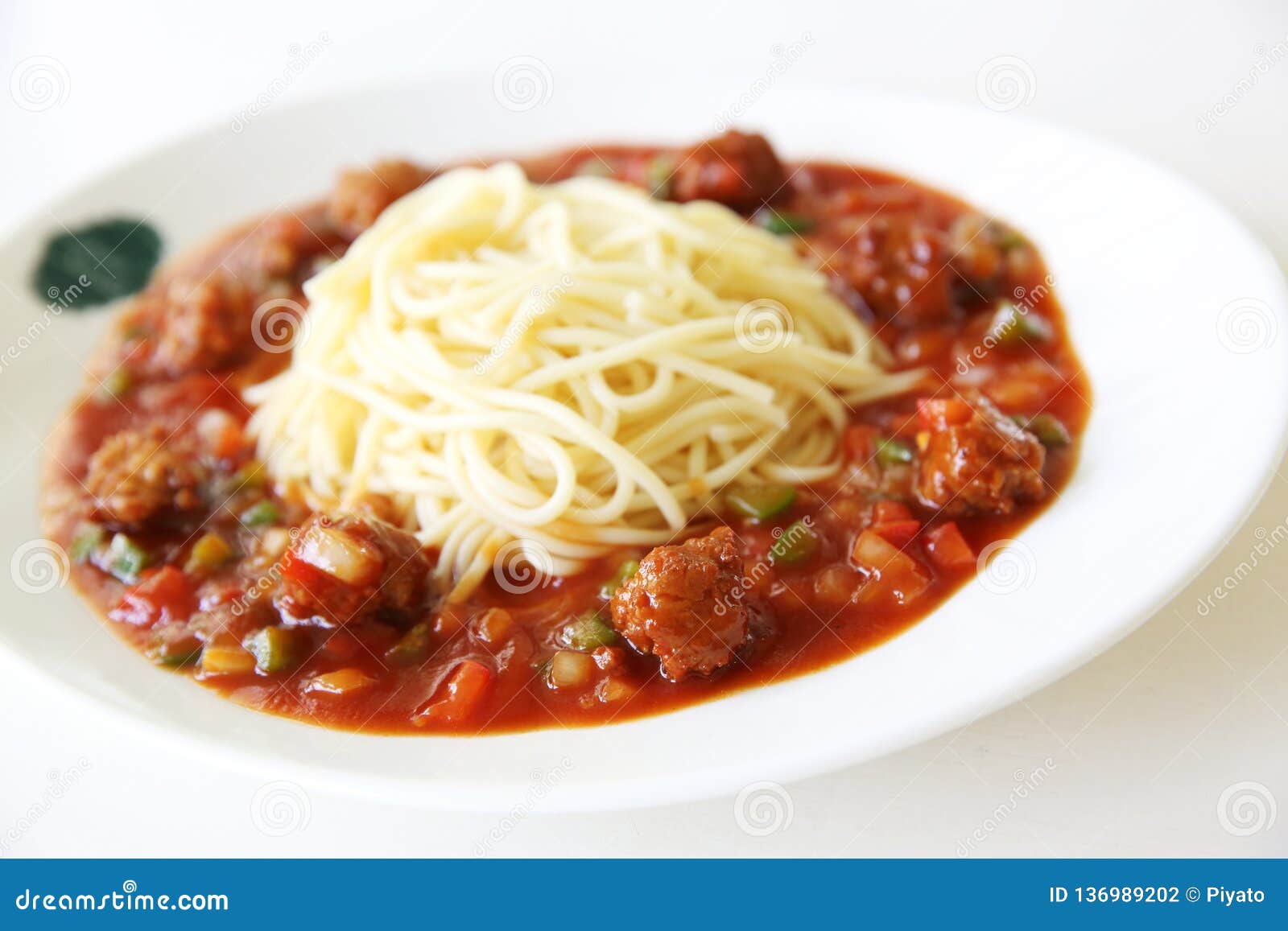 Spaghetti Meatballs stock photo. Image of bolognese 136989202
