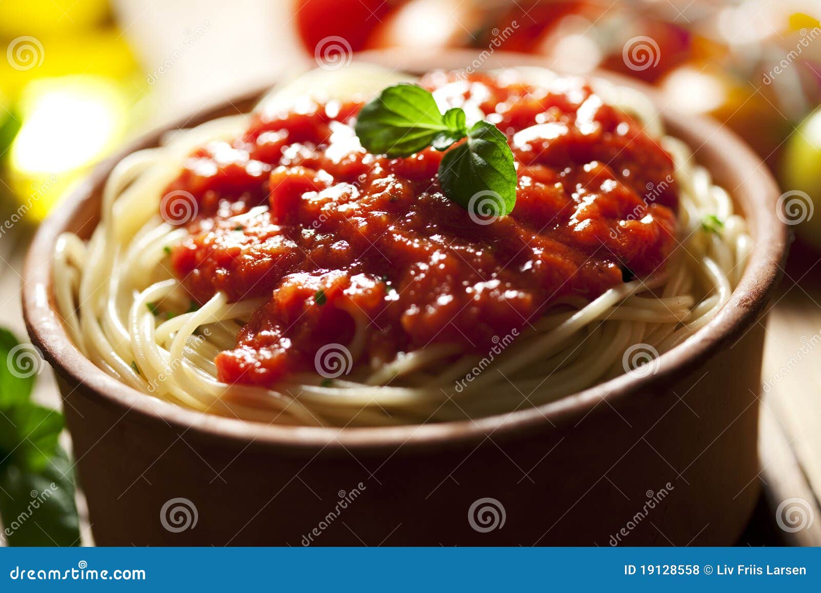 Spaghetti napolitana stock photo. Image of tomato, studio 19128558