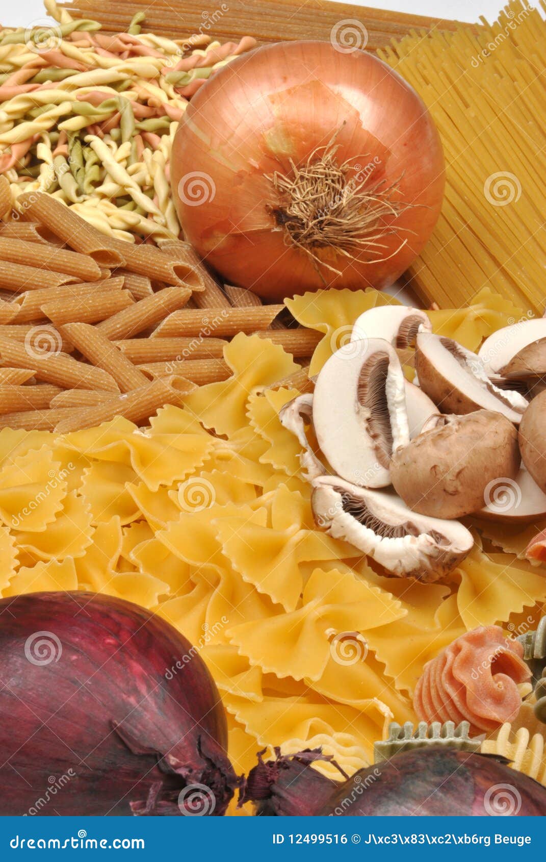 Spaghetti with Organic Mushroom and Onion Stock Photo Image of
