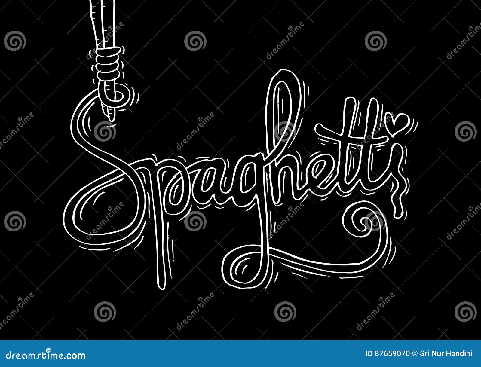 Spaghetti with Pasta Letters Stock Illustration Illustration of card
