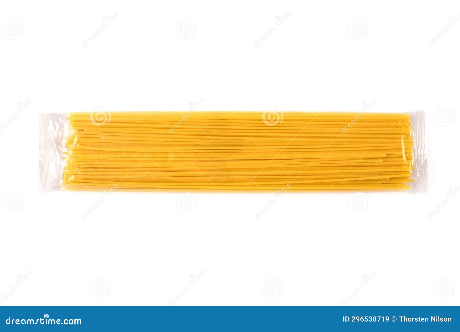 Spaghetti Pasta in Plastic Package Isolated on White Background. Stock Illustration