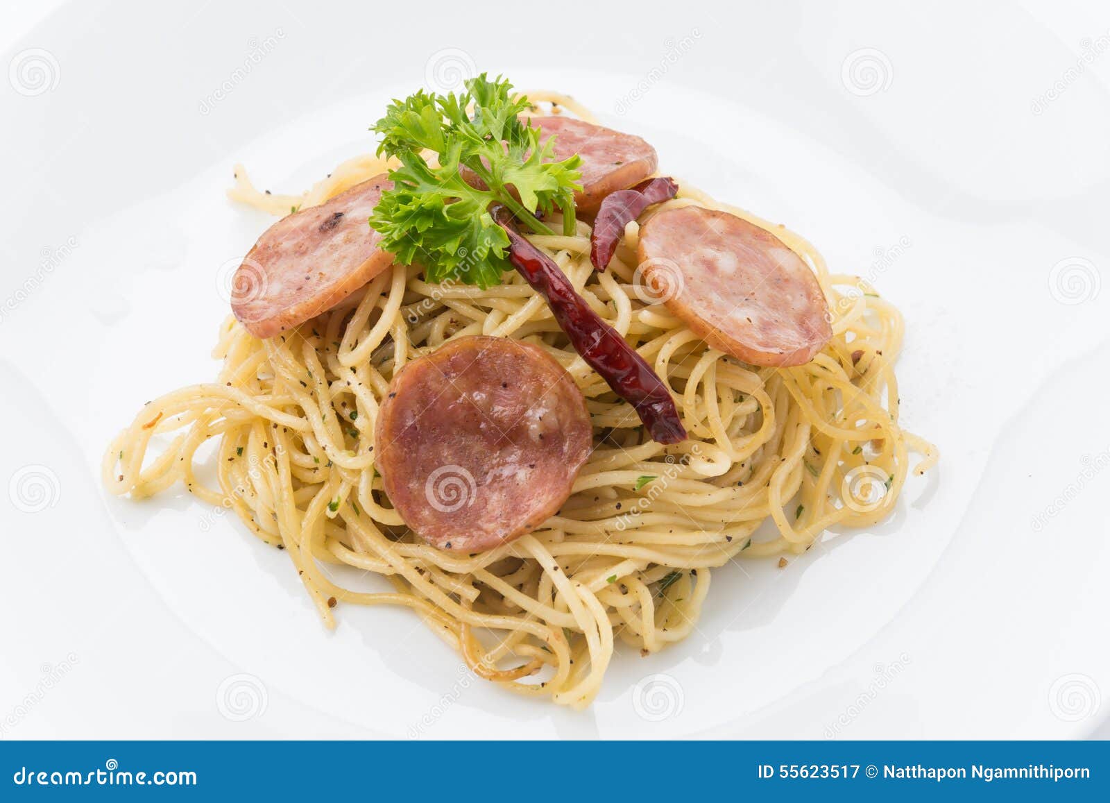 Spaghetti pepperoni stock image. Image of noodle, bolognese 55623517