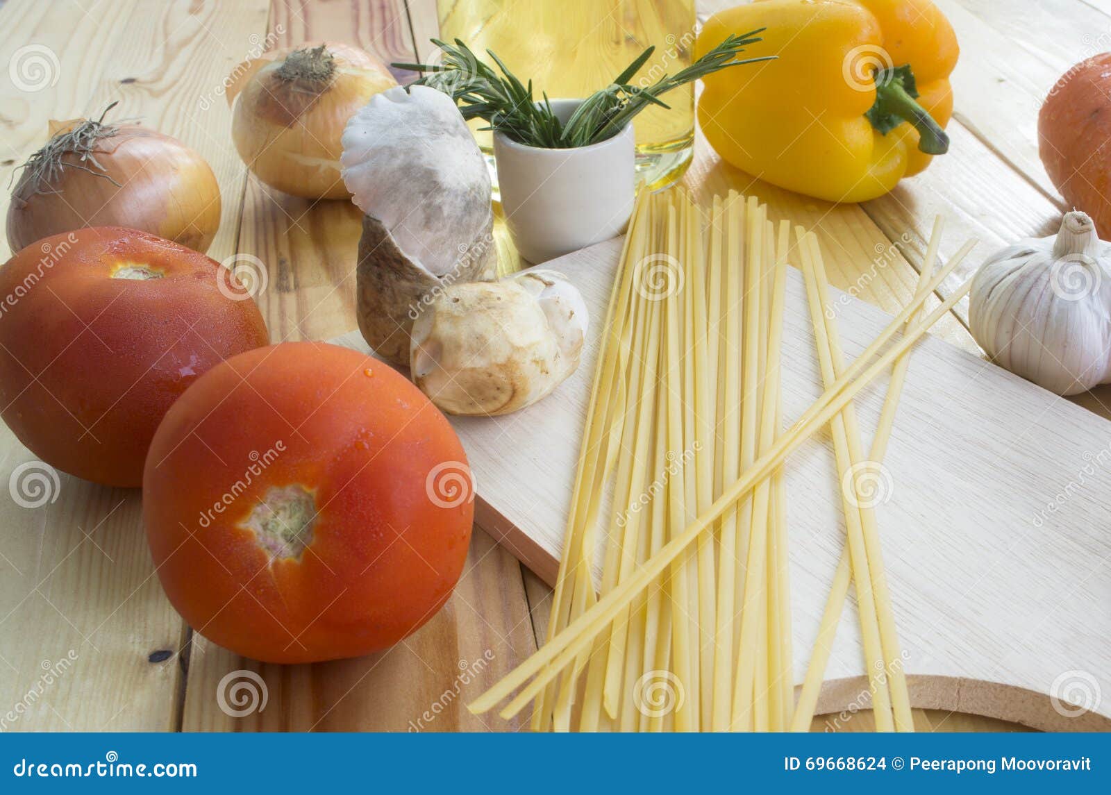Spaghetti Recipes Vegetable Ingredient on Table Stock Photo Image of