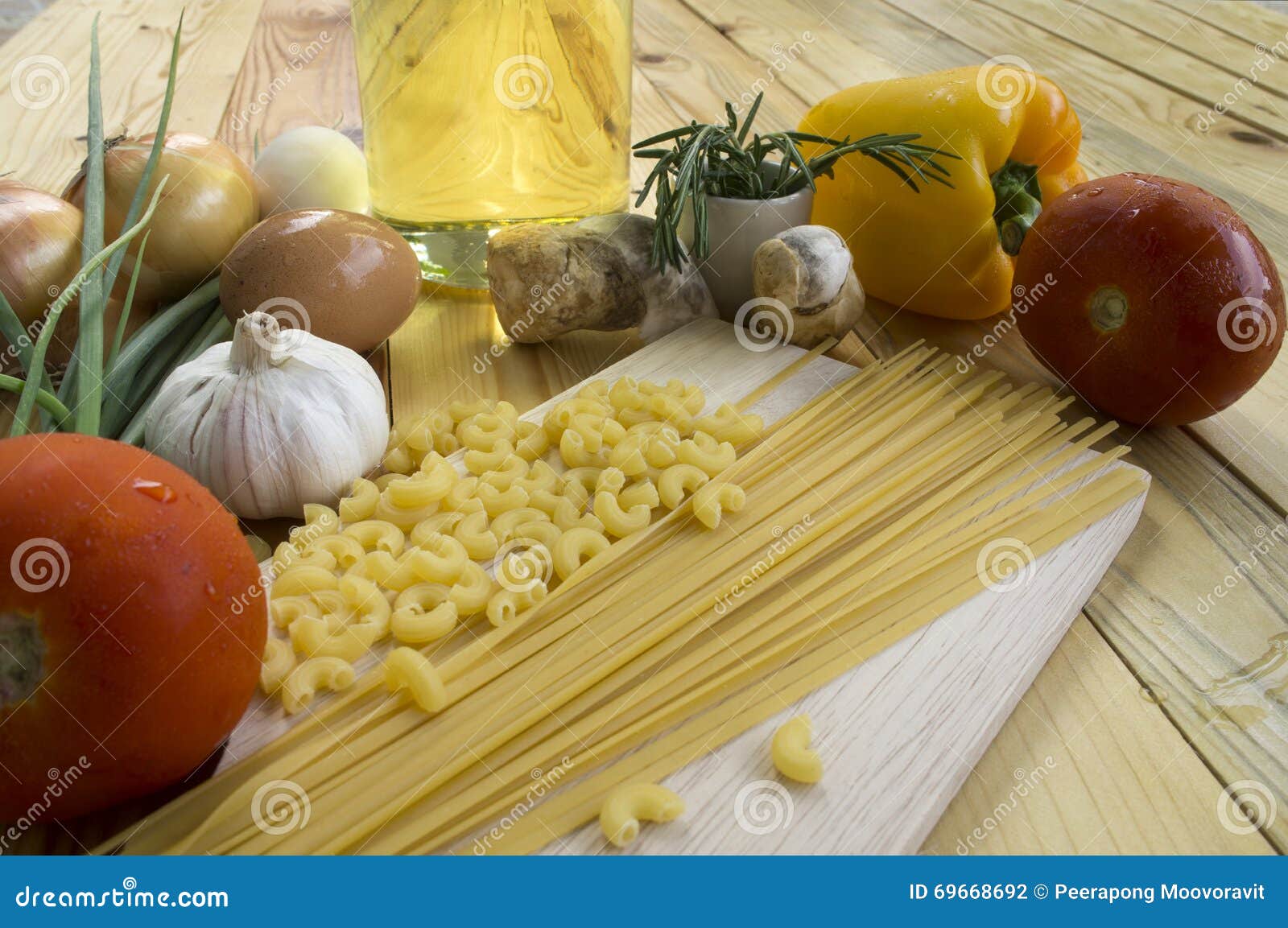 Spaghetti Recipes Vegetable Ingredient on Table Stock Photo Image of