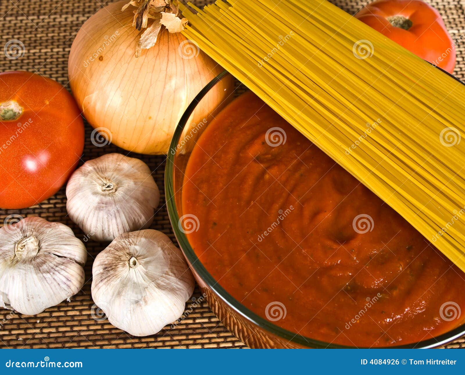 Spaghetti Sauce & Ingredients Stock Photo Image of delicious