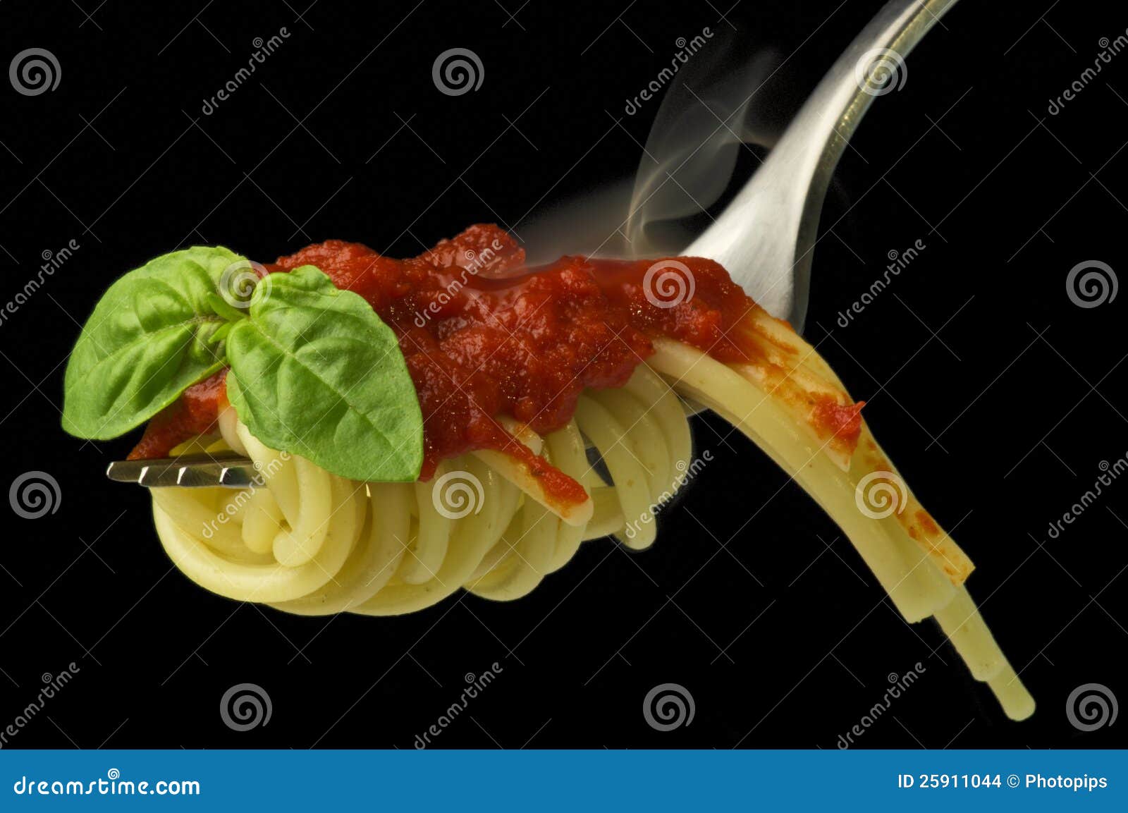 Spaghetti and smoked sauce stock photo. Image of tomatoes 25911044