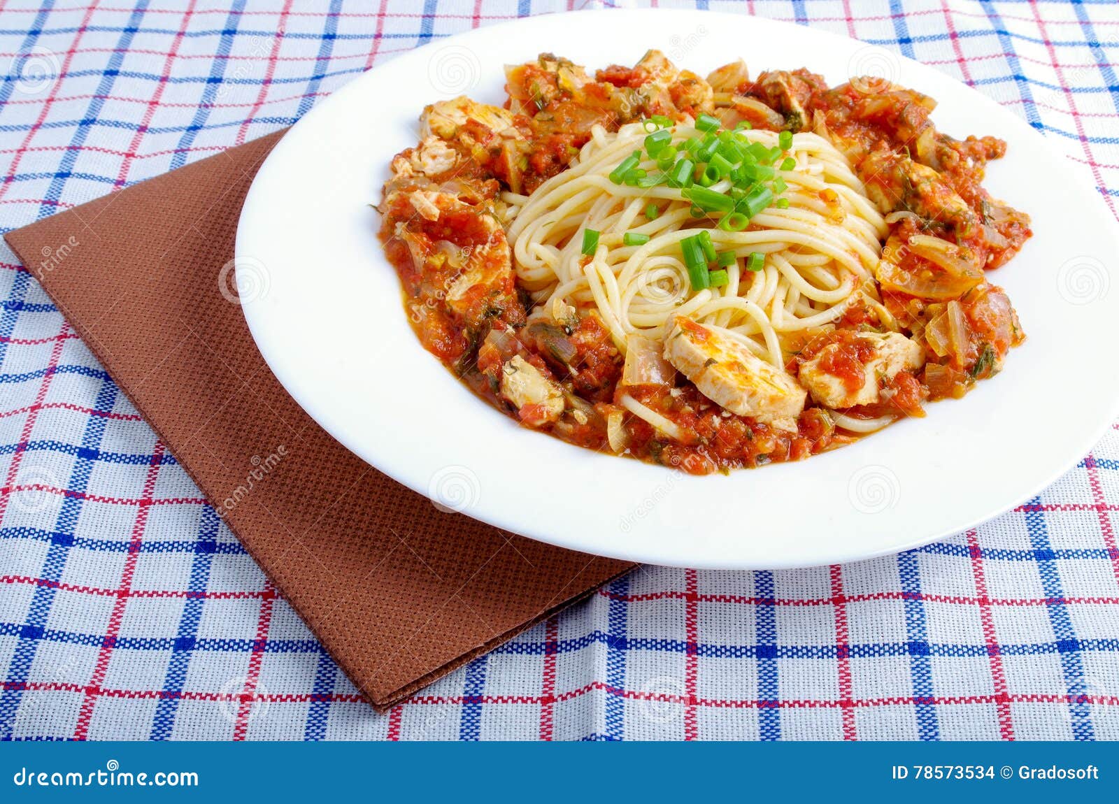 Spaghetti with Stewed Meat and Onion Gravy Stock Photo Image of gravy, pasta 78573534