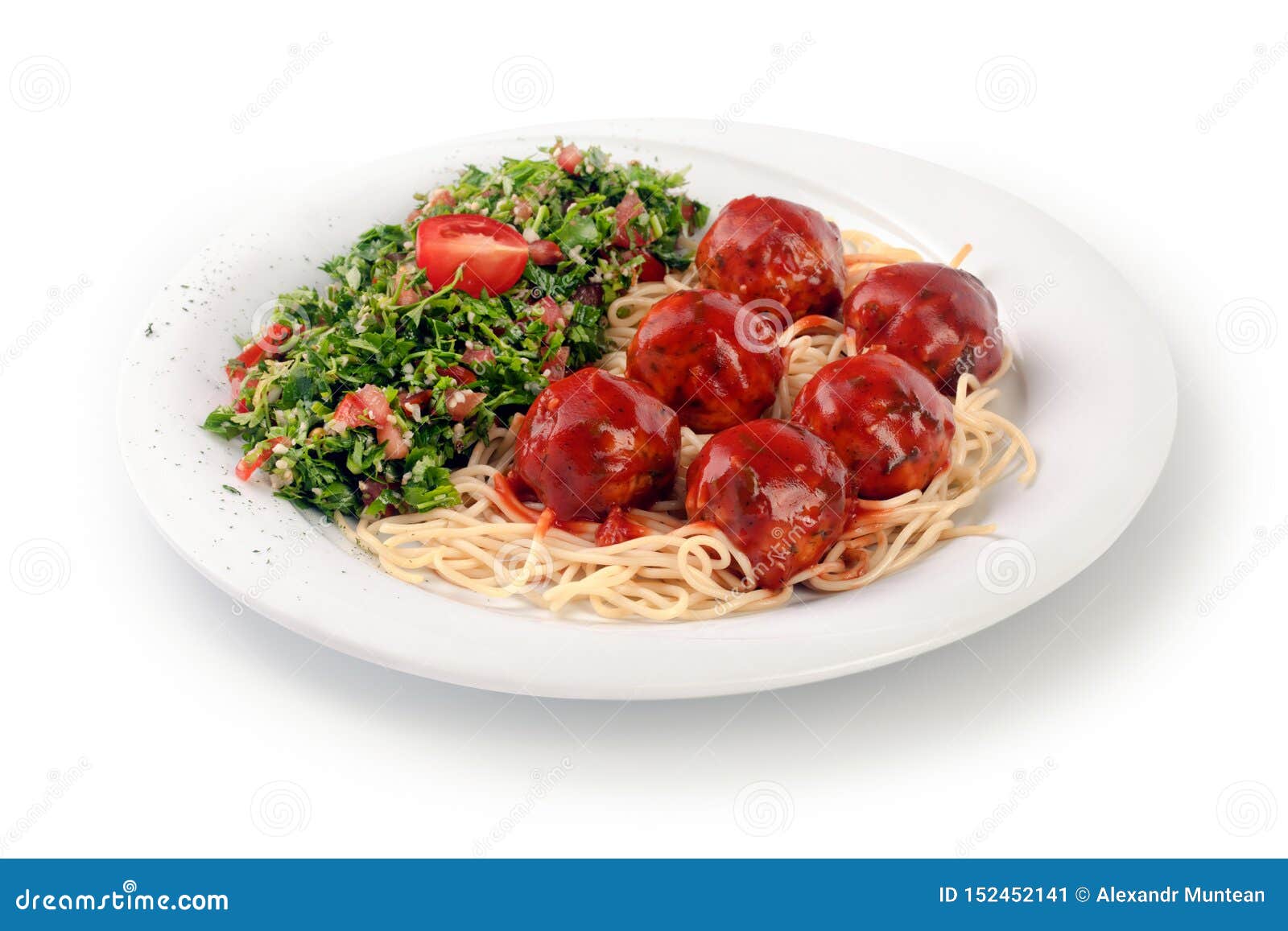 spaghetti and tabule salad