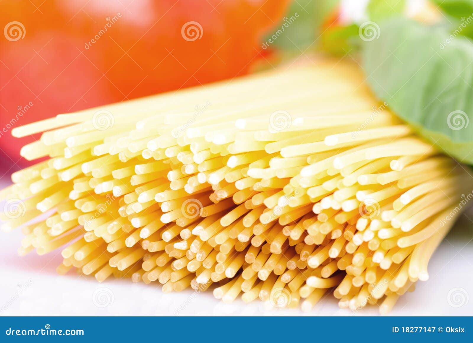 Spaghetti with Tomatoes, Olive Oil and Basil Stock Image Image of