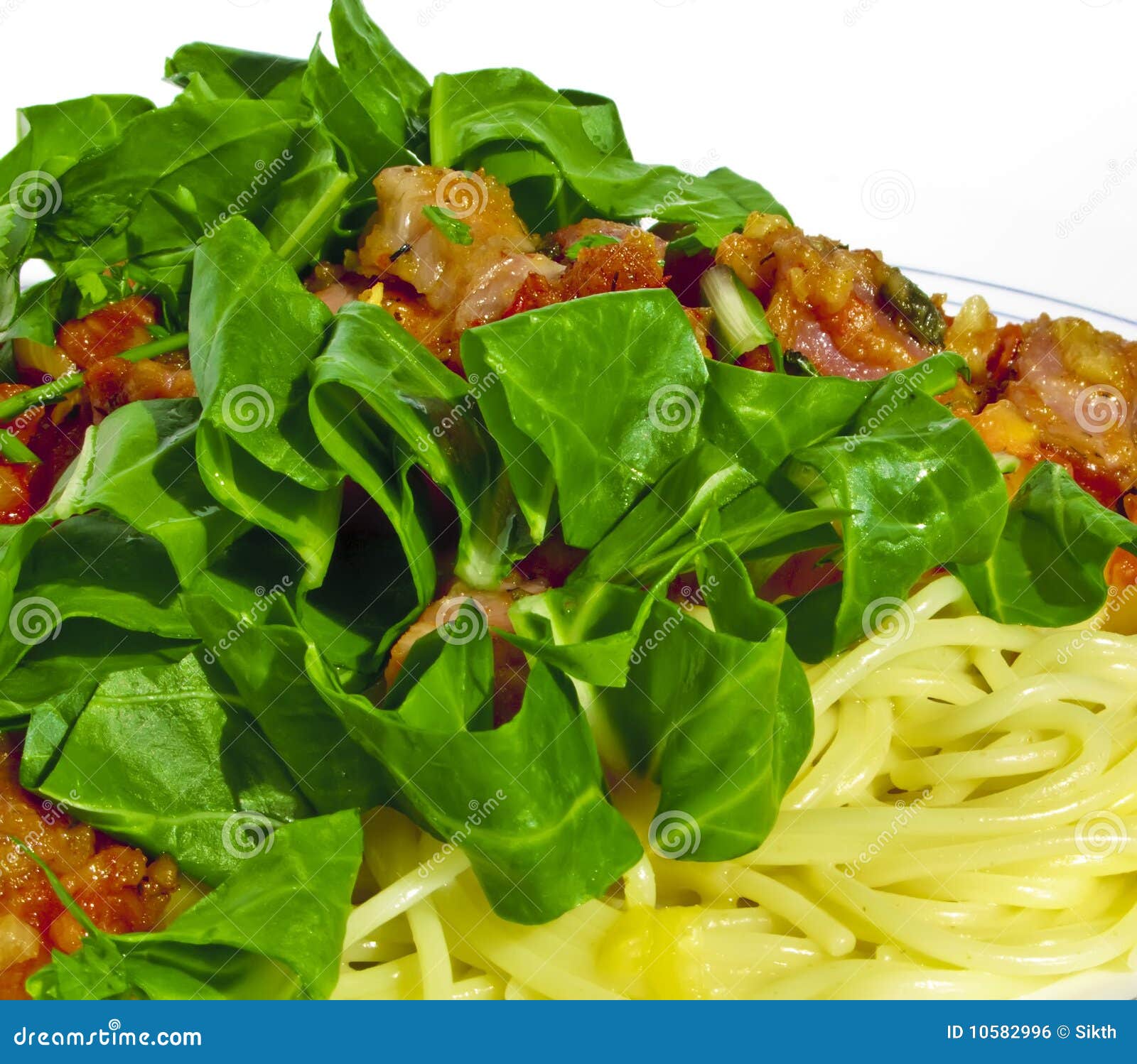 Spaghetti with Vegetables and Lettuce Stock Photo Image of lettuce