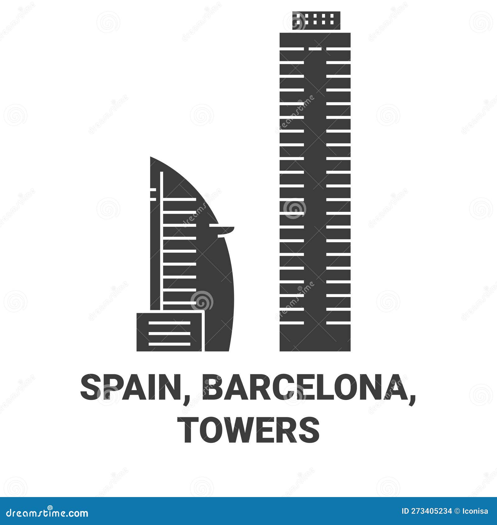 spain, barcelona, tower travel landmark  