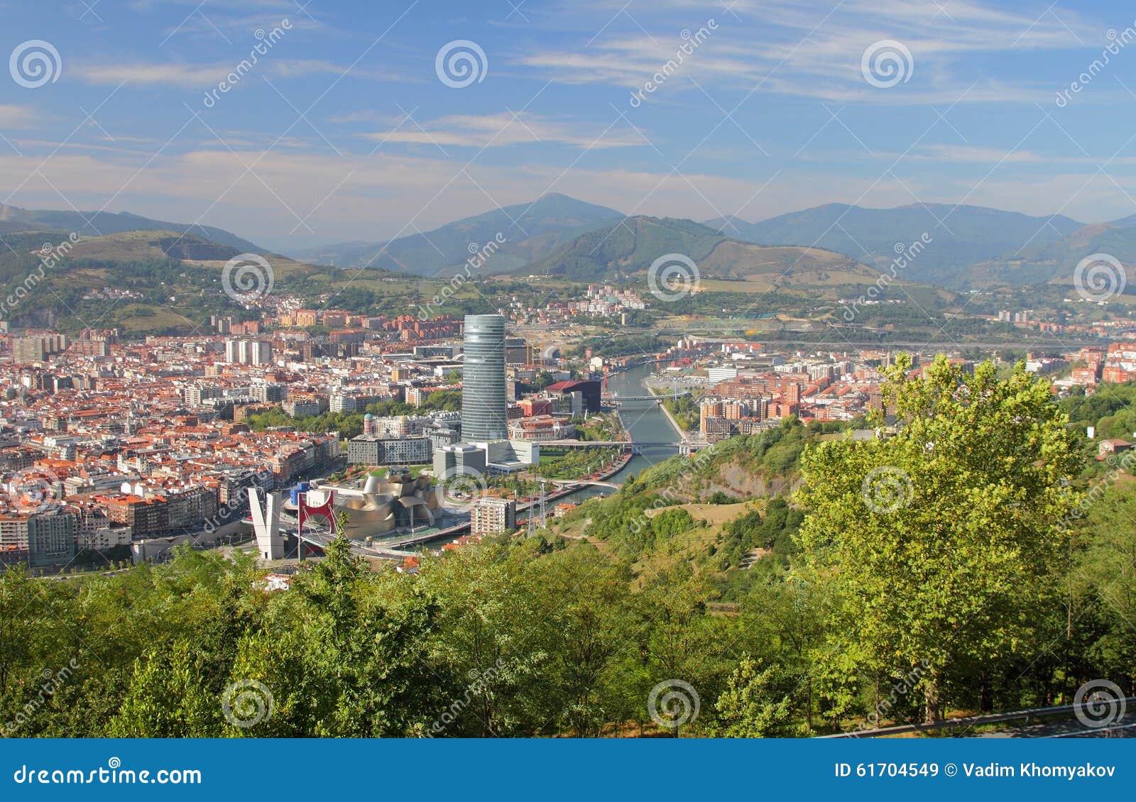 Spain, Bilbao, View of City from Above Stock Image - Image of panorama ...