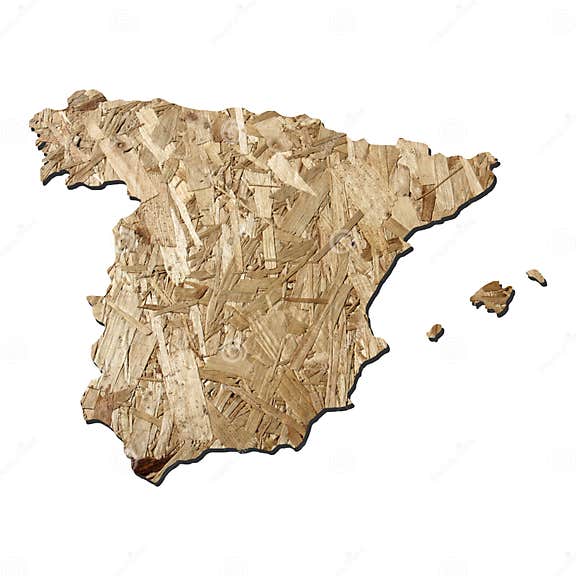 Spain chipboard map stock illustration. Illustration of wood 9188327