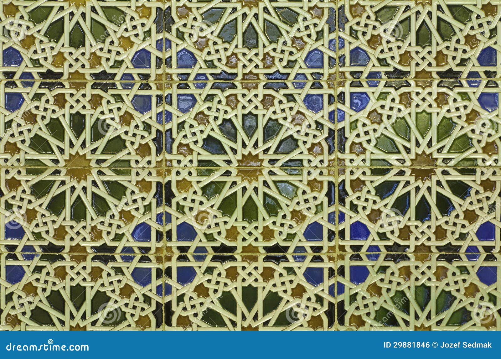 Spain Wall Tiling in Mudejar Style Stock Photo Image of detail