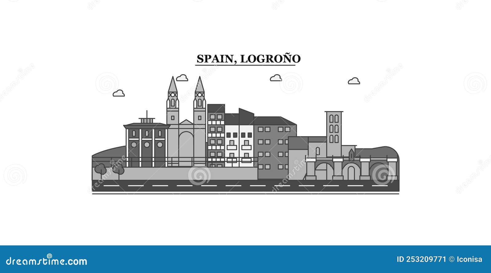 spain, logrono city skyline   , icons
