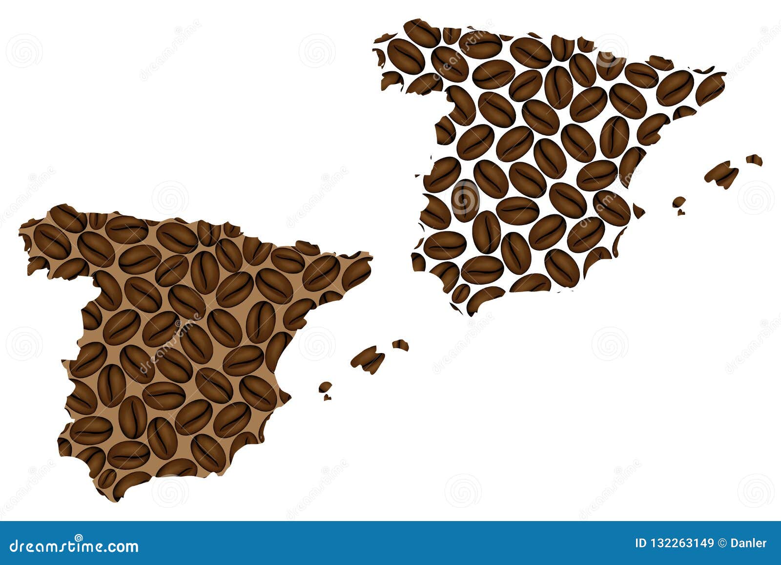 spain - map of coffee bean