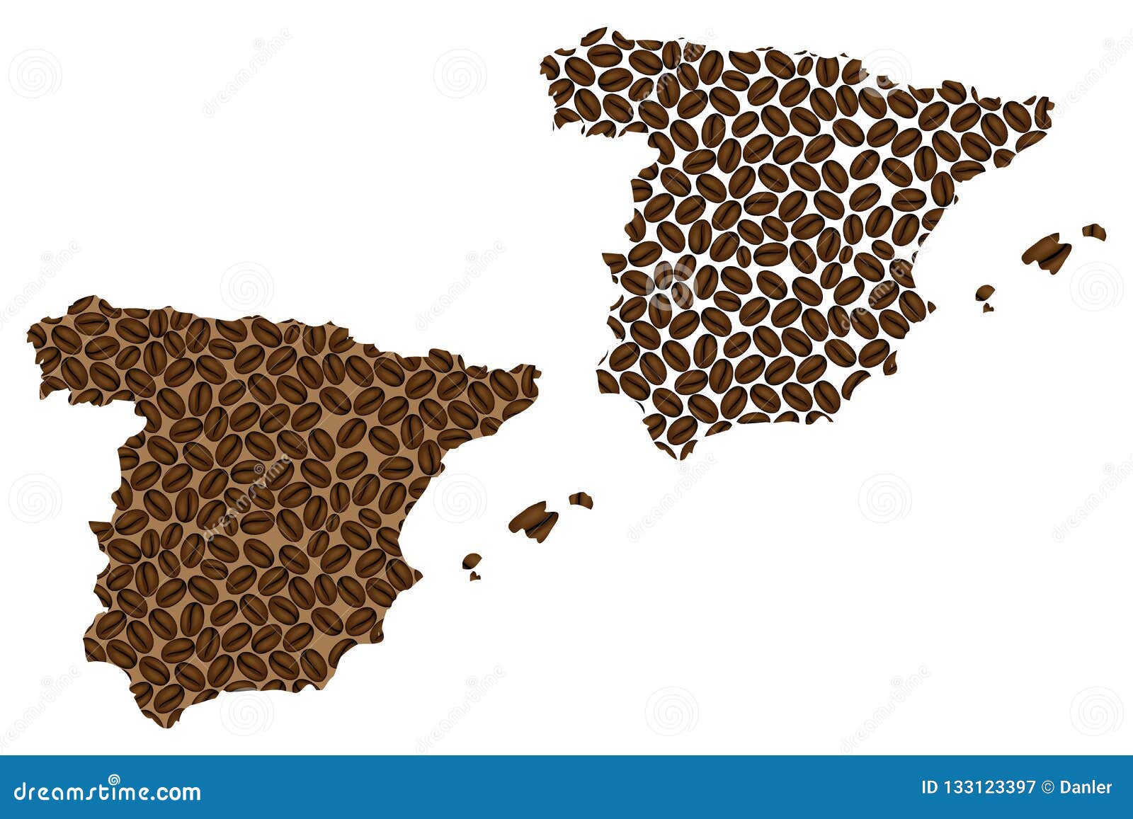 spain - map of coffee bean