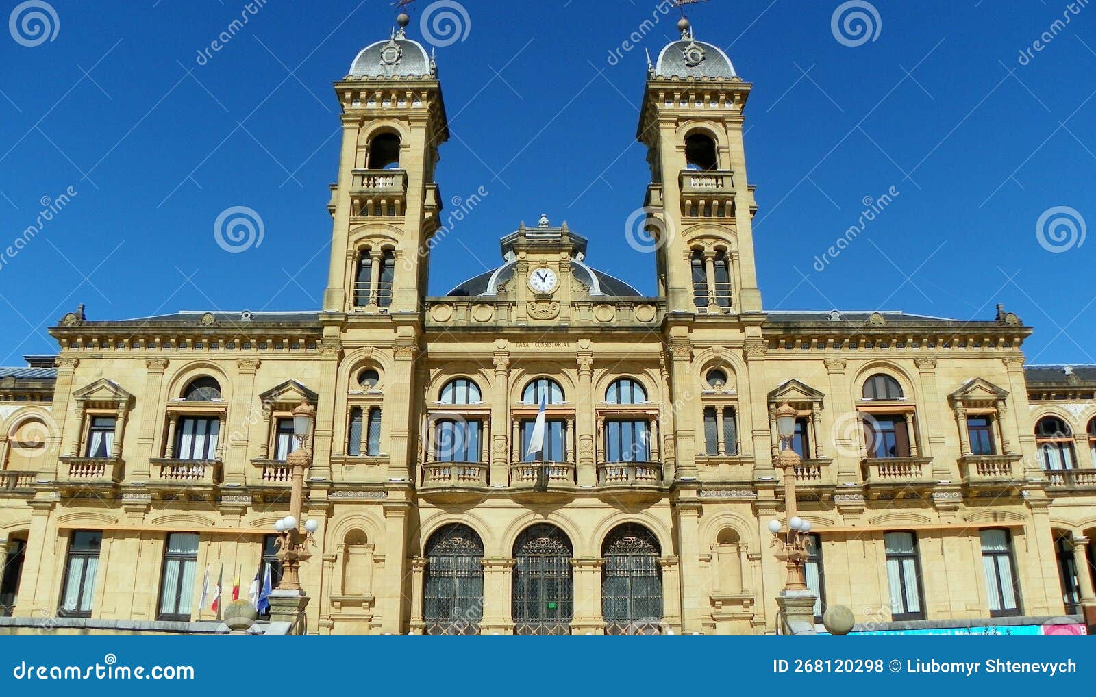 spain, san sebastian, ijentea kalea, 1, city hall, the main facade of the building